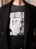 SOD Co. Rock Print Distressed Cropped Long Sleeve Tee