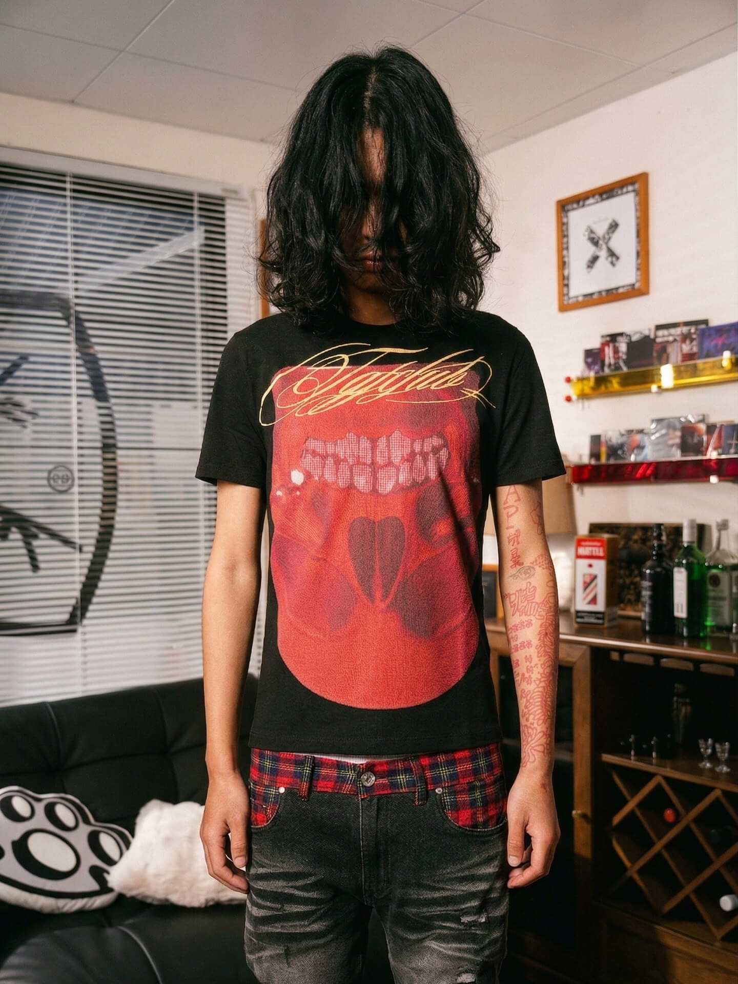 TGFCLUB Skull Parody Print Slim Fit Tee