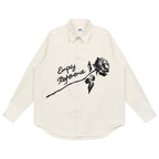EMPTY REFERENCE Night Rose Print Long Sleeved Shirt