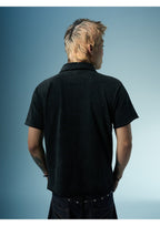 EVILKNIGHT(EK) Embroidered and Logo Printed Washed Polo