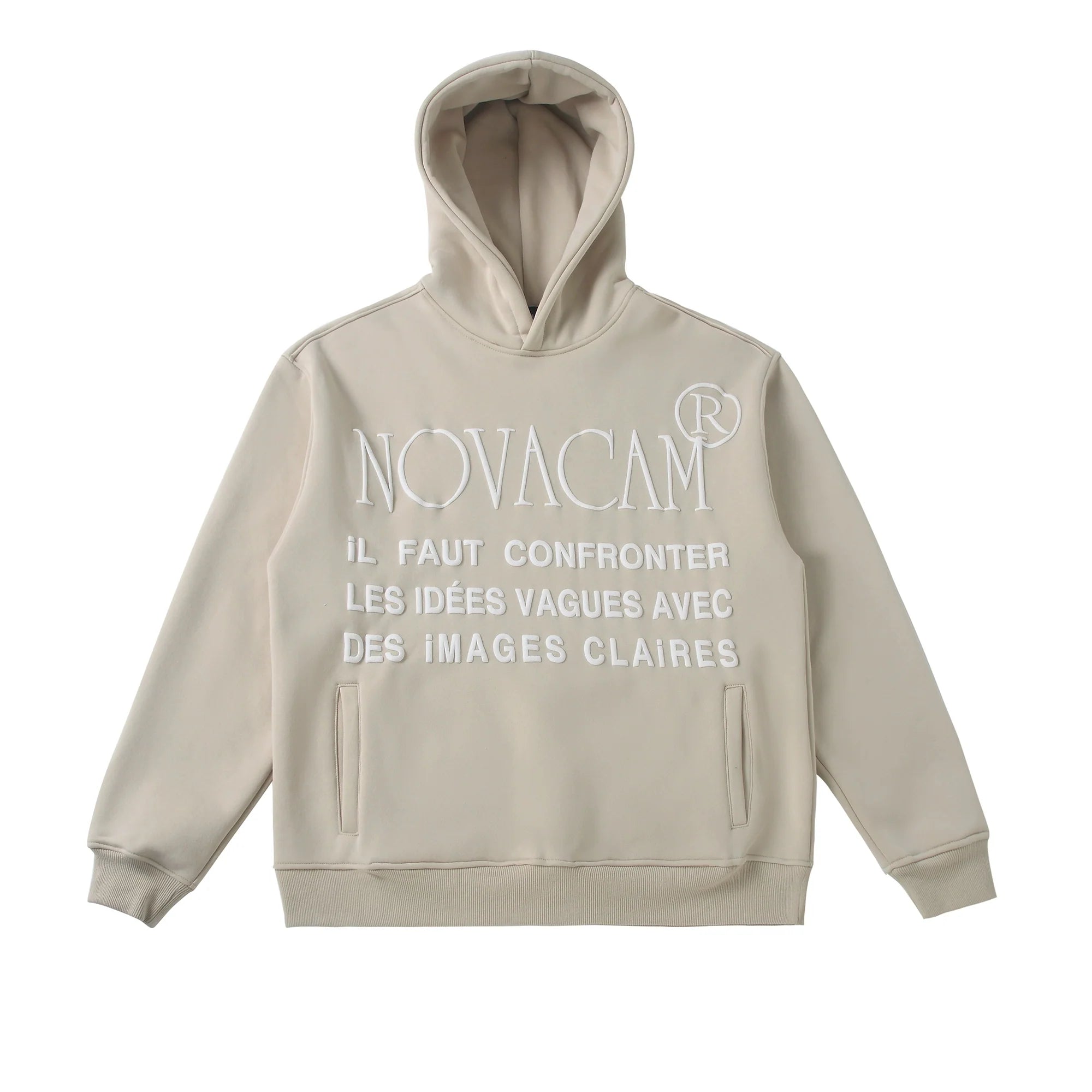 NOVACAM Slogan Puff Print Logo Hoodie