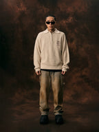 1807 Printing Half Zip Polo Knit Sweater