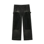 JHYQ Mesh Stitching Double Knee Jeans