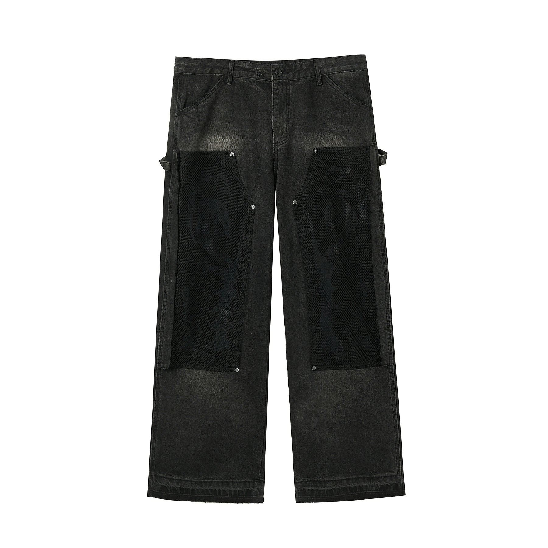 JHYQ Mesh Stitching Double Knee Jeans