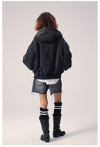 Remedy Embroidered Washed Hooded Bomber Jacket