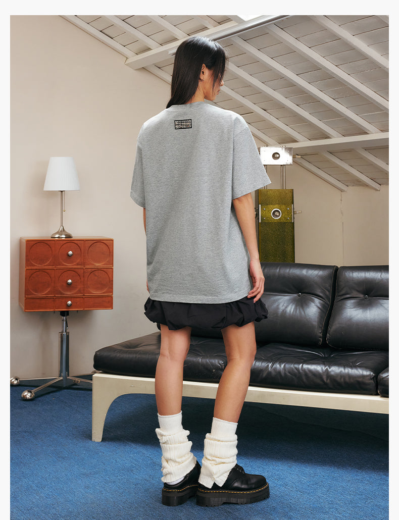MEDM Patch Embroidered Pearl Tee
