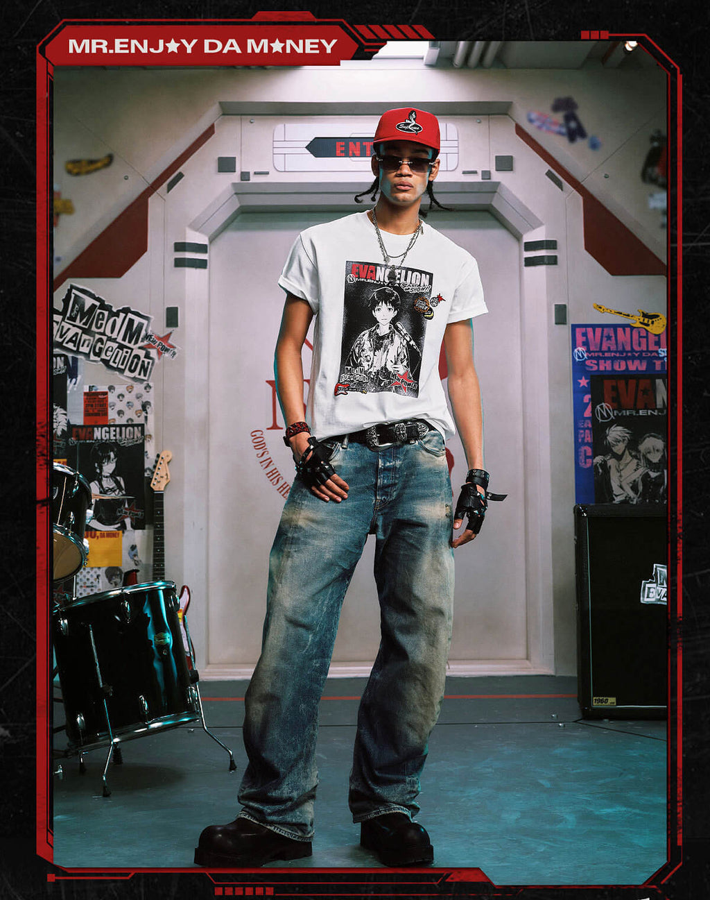 MEDM x EVA NEVER END Vintage Character Poster Print Tee