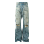 STEEPC Dirty Washed Faded Distressed Jeans