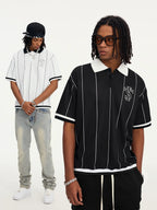 Small Town Kid Pearl Logo Striped Polo Jersey