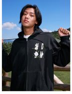 MEDM Flower Logo Embroidered Zip-Up Hoodie