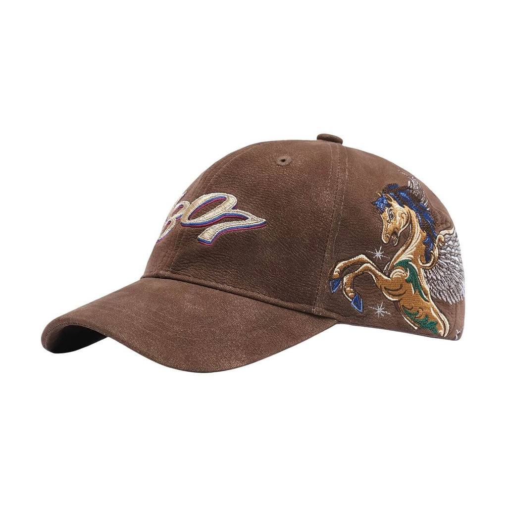 1807 Pegasus 3D Embroidered Flocked PU Leather Dad Hat