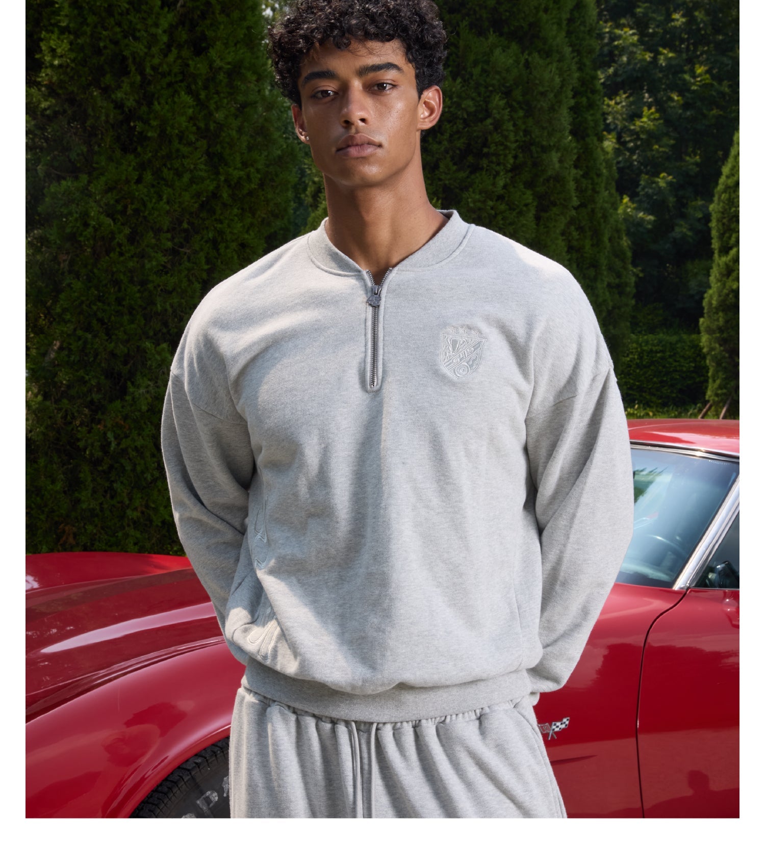 S45 Half Zip Logo Embroidered Sweatshirt