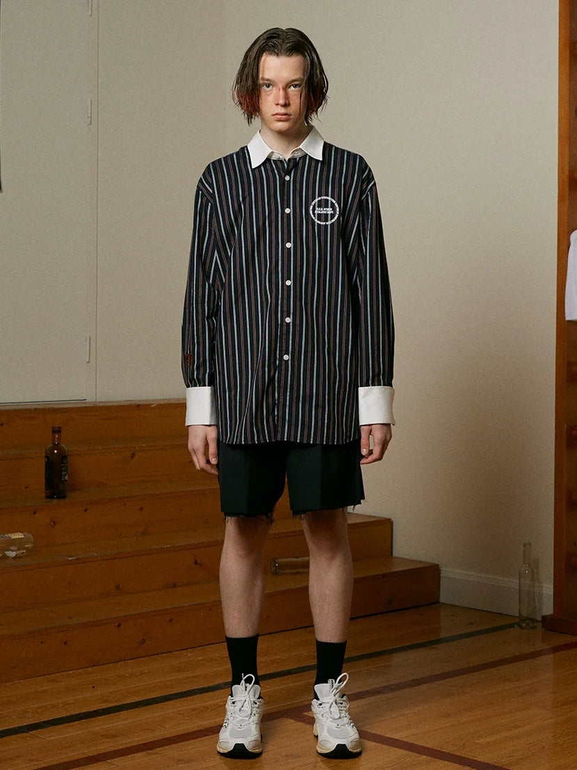 SOD Co. Striped Contrast Color Long Sleeve Shirt