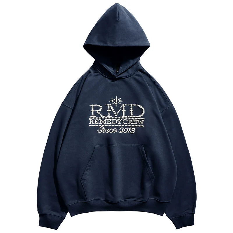Remedy RMD Pearl Letter Embroidered Hoodie