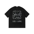 1807 Vintage Floral Chain Logo Print Short Sleeve Tee