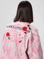 Achock Rose Embroidery Washed Long Sleeved Shirt