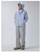 F2CE Striped Zip Up Hooded Shirt Jacket