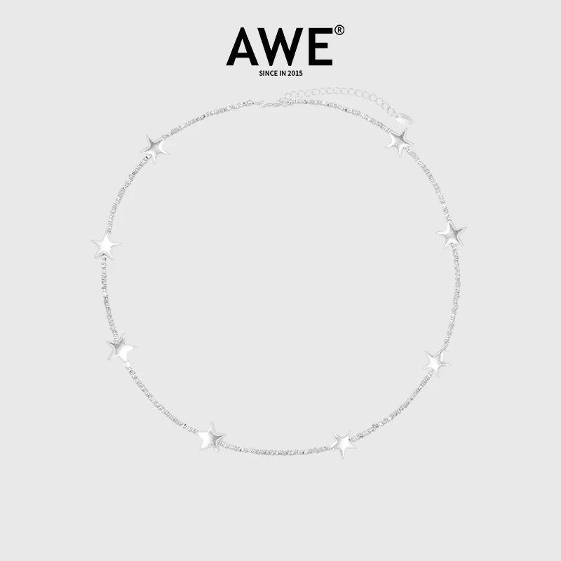 AWE Silver Star Chain Necklace