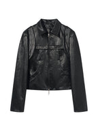 BLIND NO PLAN Short Silhouette Slim Fit Leather Jacket