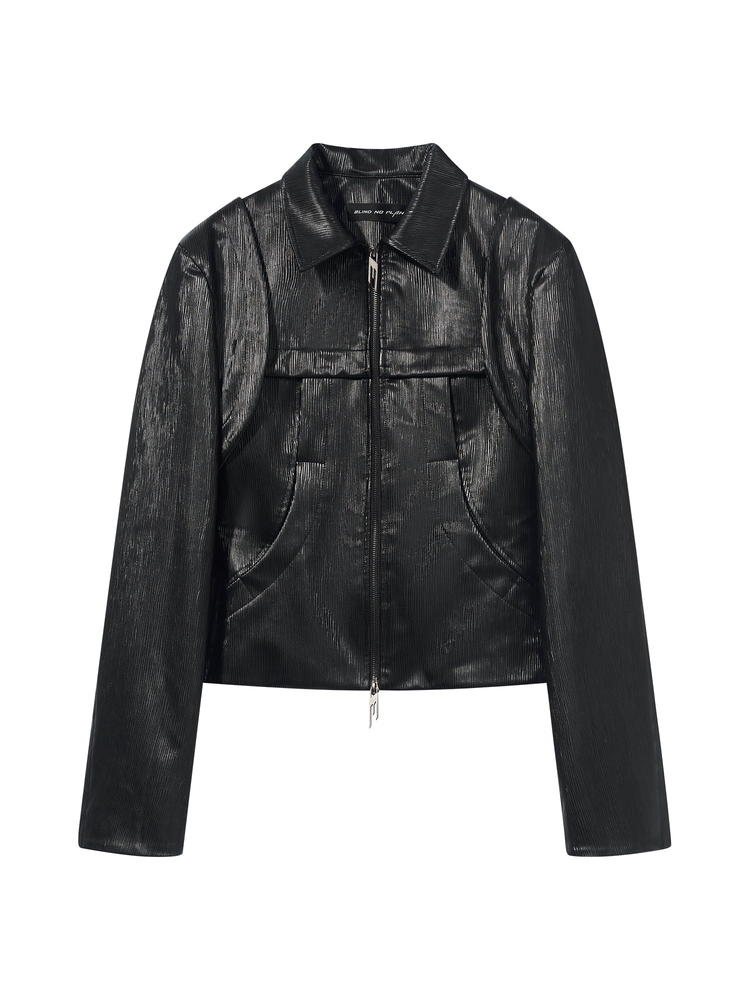 BLIND NO PLAN Short Silhouette Slim Fit Leather Jacket
