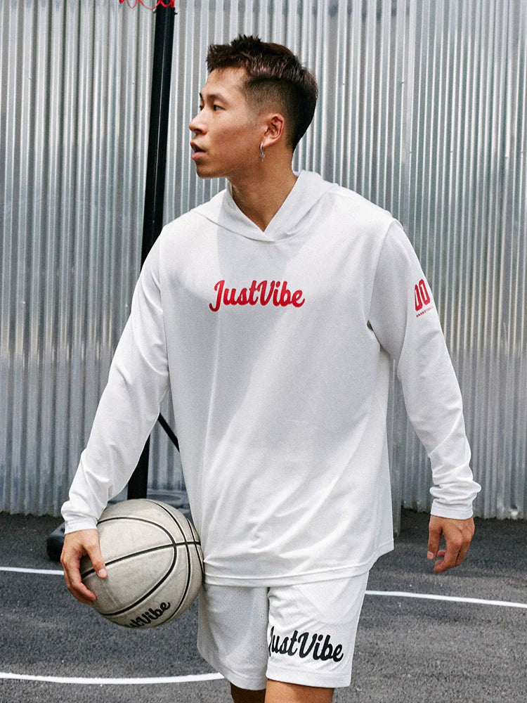 JUST VIBE Hooded Quick Dry Basketball Jersey