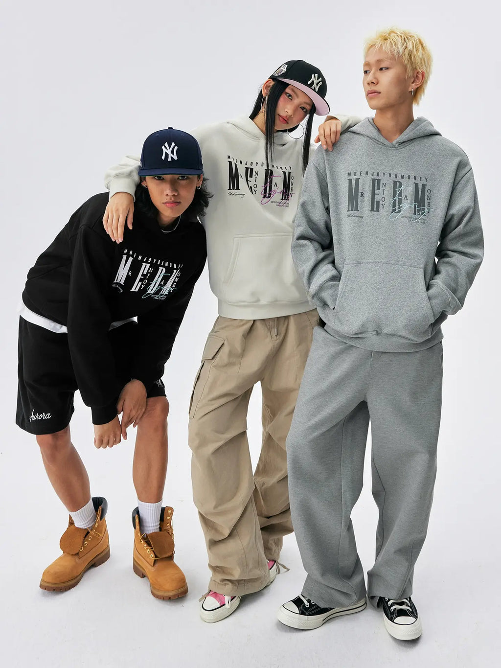 MEDM Logo Print and Embroidered Lettering Hoodie