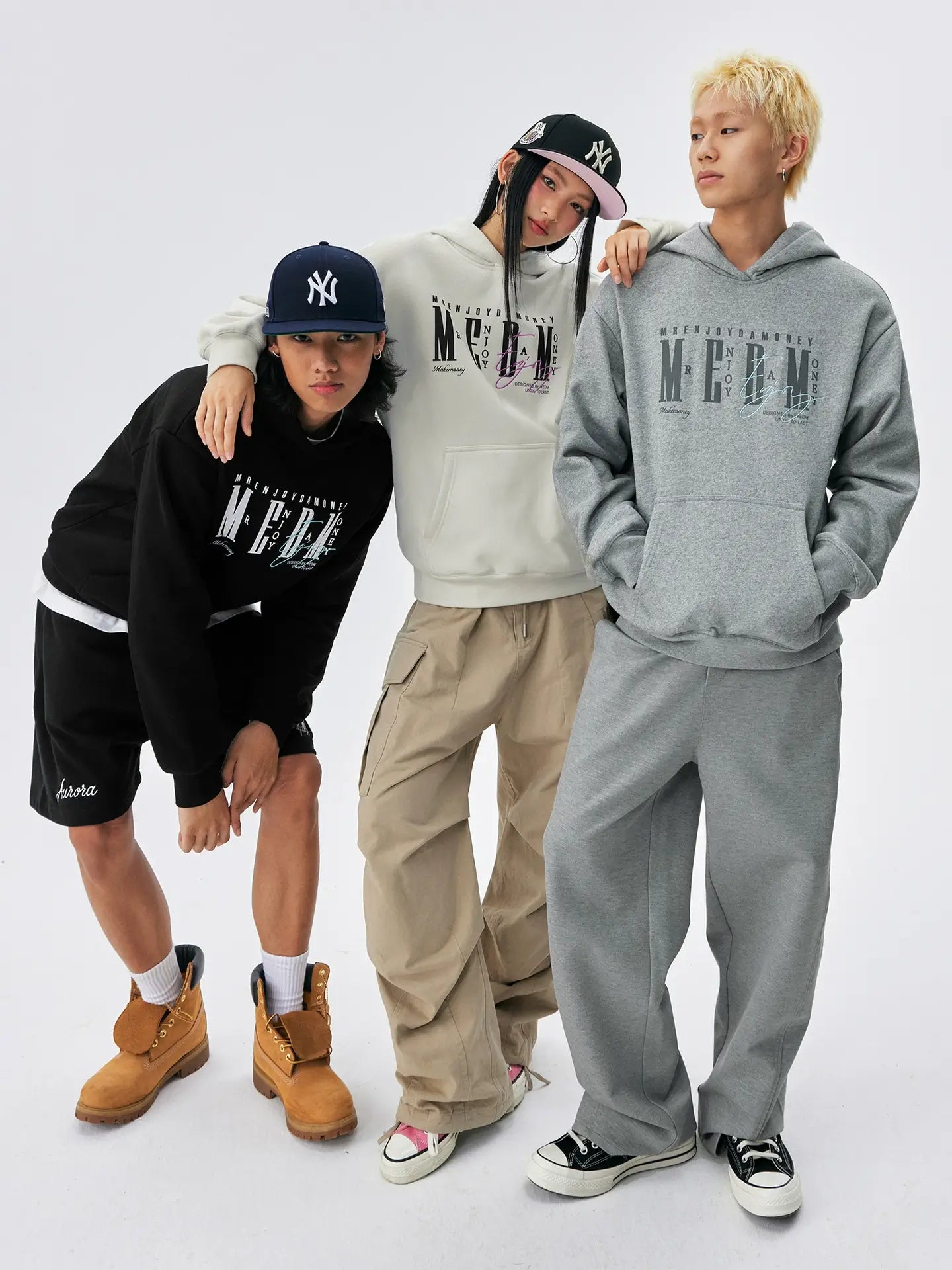 MEDM Logo Print and Embroidered Lettering Hoodie