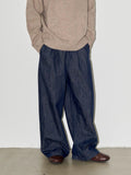 LIBERAFIT Raw Denim Pleated Dress Baggy Jeans