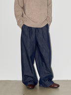 LIBERAFIT Raw Denim Pleated Dress Baggy Jeans