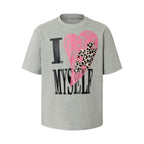 YADcrew Heart Puzzle Patchwork Lace Leopard Tee