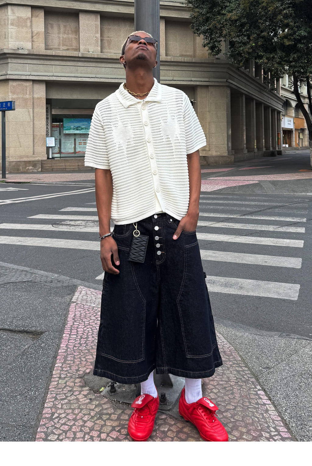 STEEPC Jacquard Short Sleeve Knit Shirt