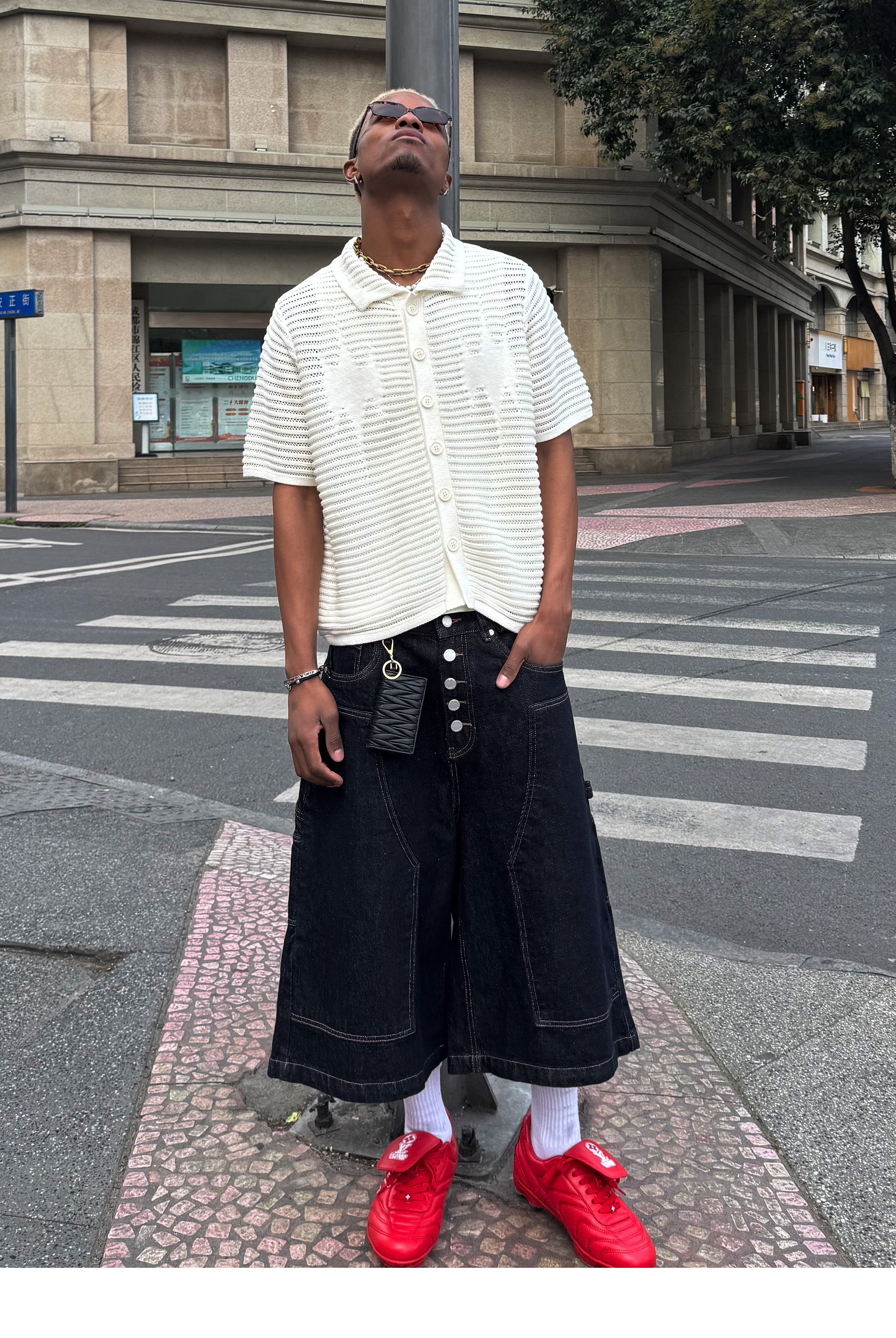 STEEPC Jacquard Short Sleeve Knit Shirt