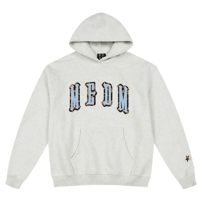 MEDM Animal Leather Logo Patch Hoodie