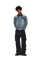 ANTIDOTE Rivet Studded Fleece Lined Denim Jacket