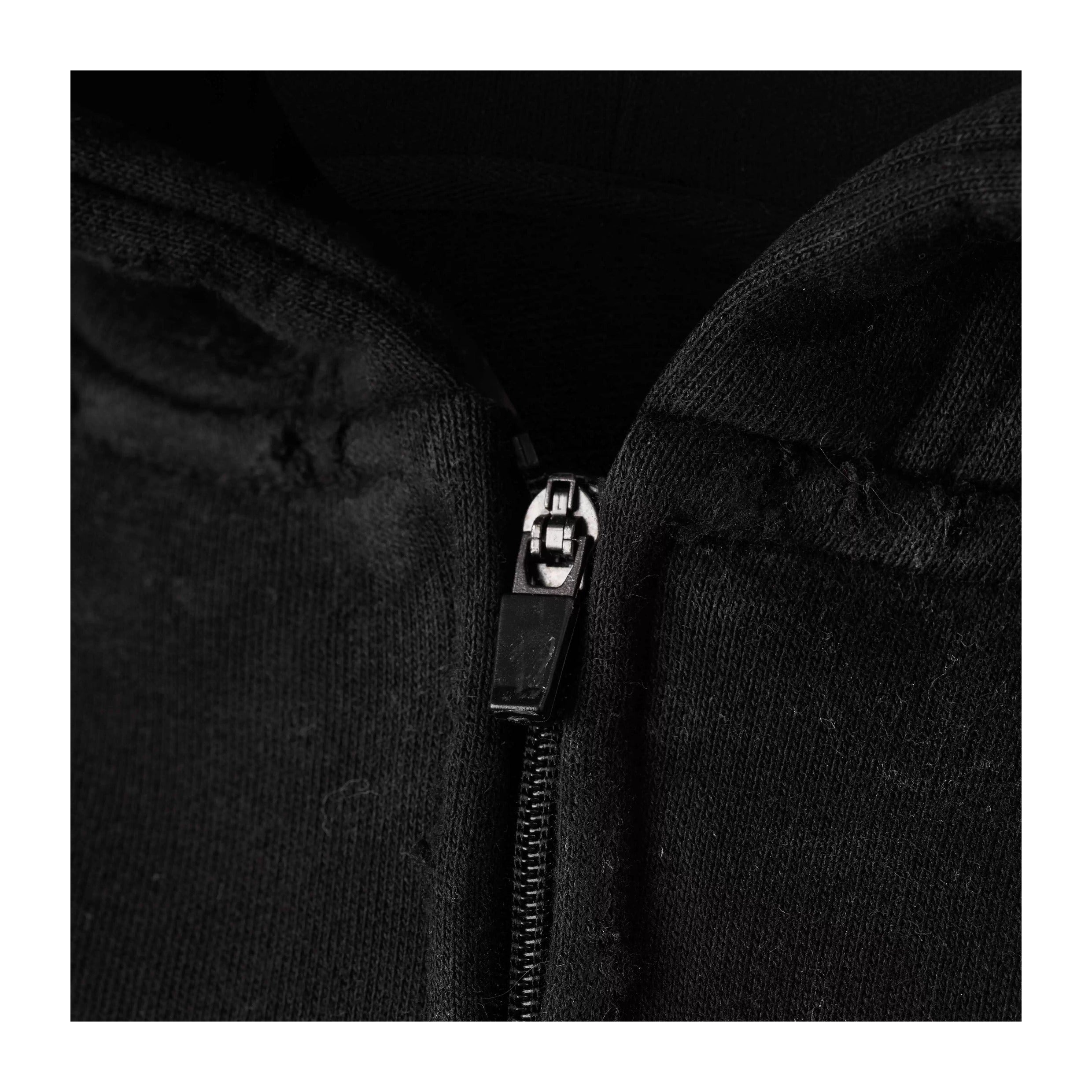 KARMANISTIC Rhinestone Logo Dirty Dye Zip Up Hoodie