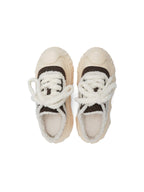 1807 INF-008 Gothic Lace Up Shearling Chunky Half Sneakers
