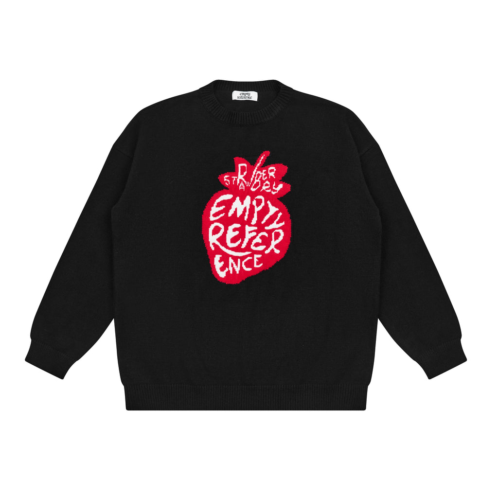EMPTY REFERENCE I Love Strawberry Jacquard Knit Sweater
