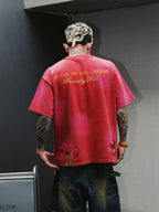 S45 Plaid Patchwork Washed Embroidered Logo Tee
