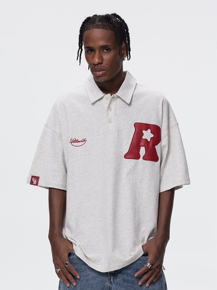 UNTILWERICH R Star Embroidery Short Sleeve Polo