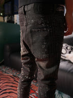 TGFCLUB All Over Rhinestone Skinny Jeans
