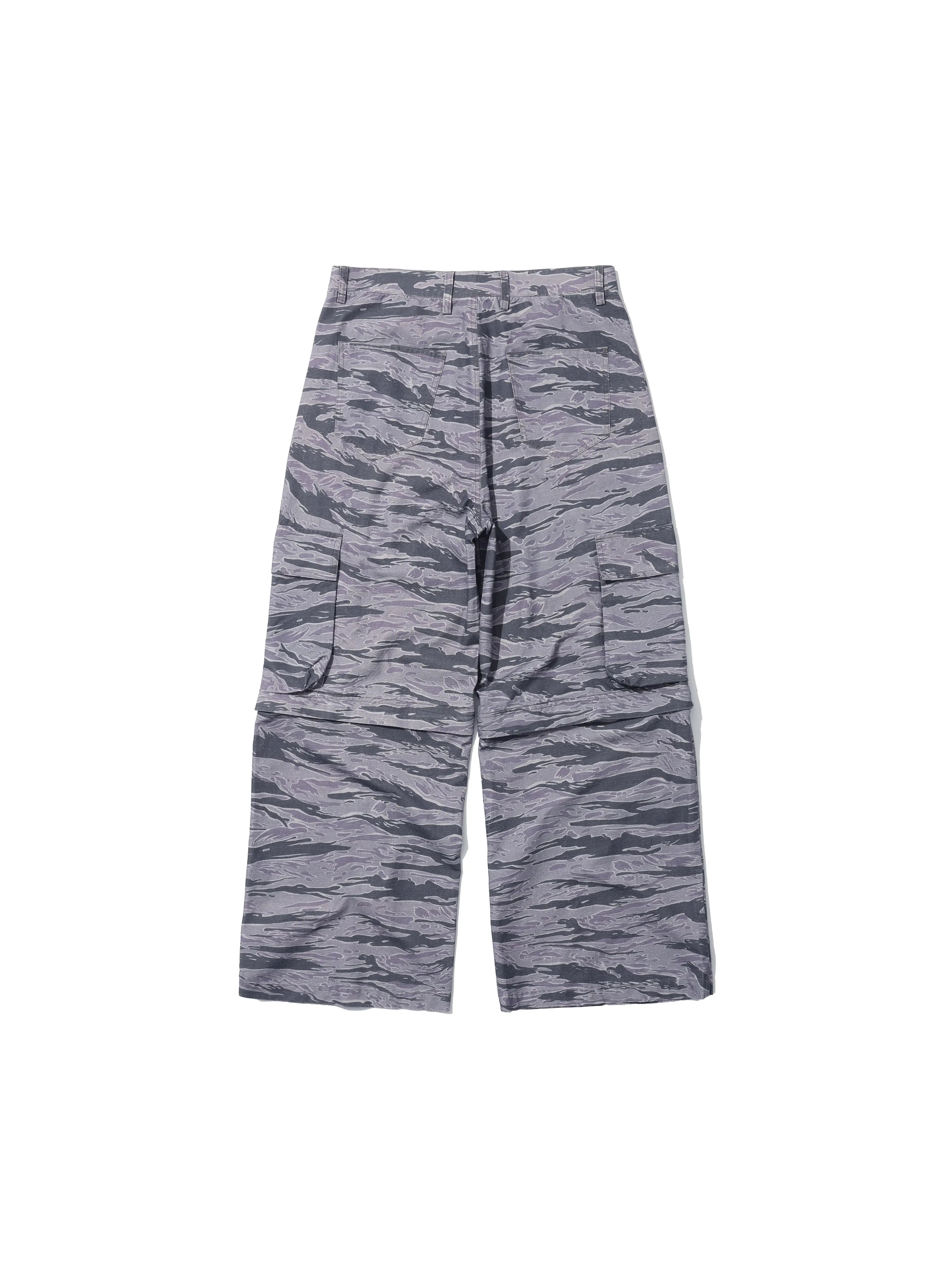 LIBERAFIT Tiger Camo 3D Patch Pocket Zip Off Cargo Pants