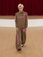 KARMANISTIC Embroidered Printed Baggy Sweatpants