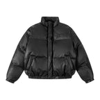 1807 Crocodile Embossed PU Leather Down Jacket