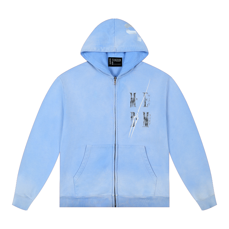 MEDM x EVA Evangelion Washed Zip-Up Hoodie