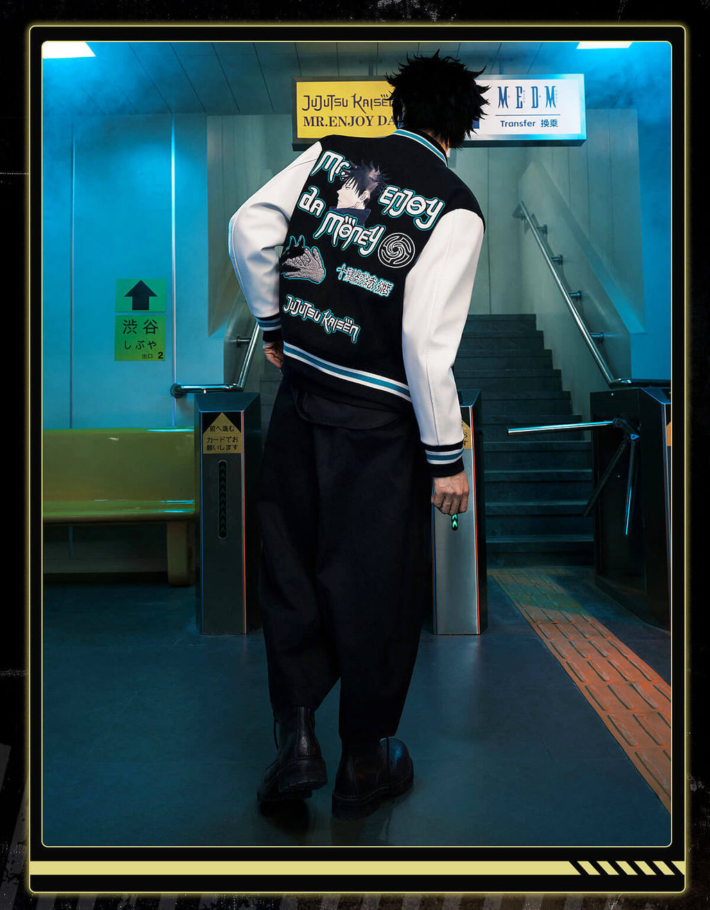 MEDM × Jujutsu Kaisen Character Patch Varsity Jacket