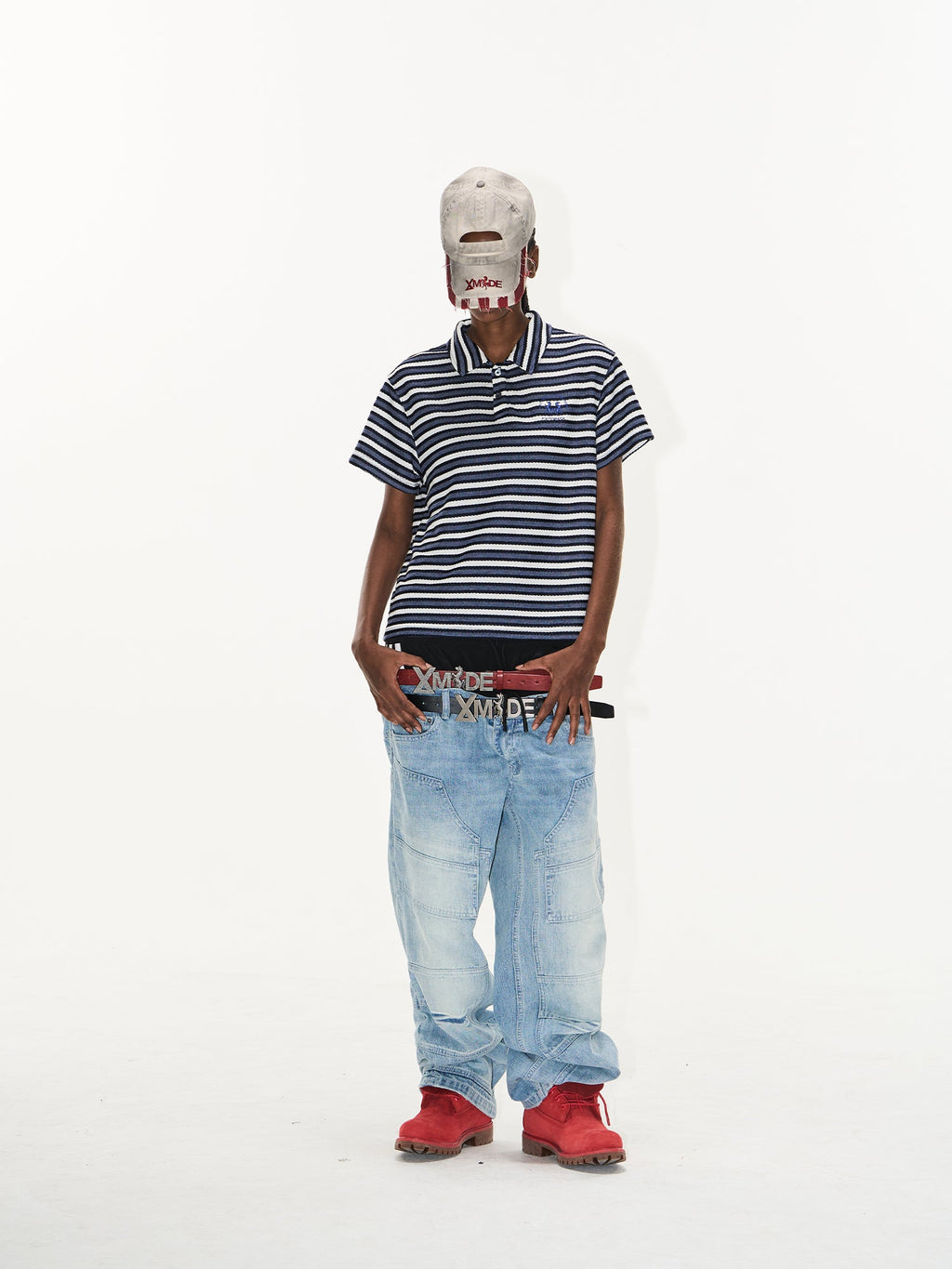 BLIND NO PLAN Striped Embroidered Polo