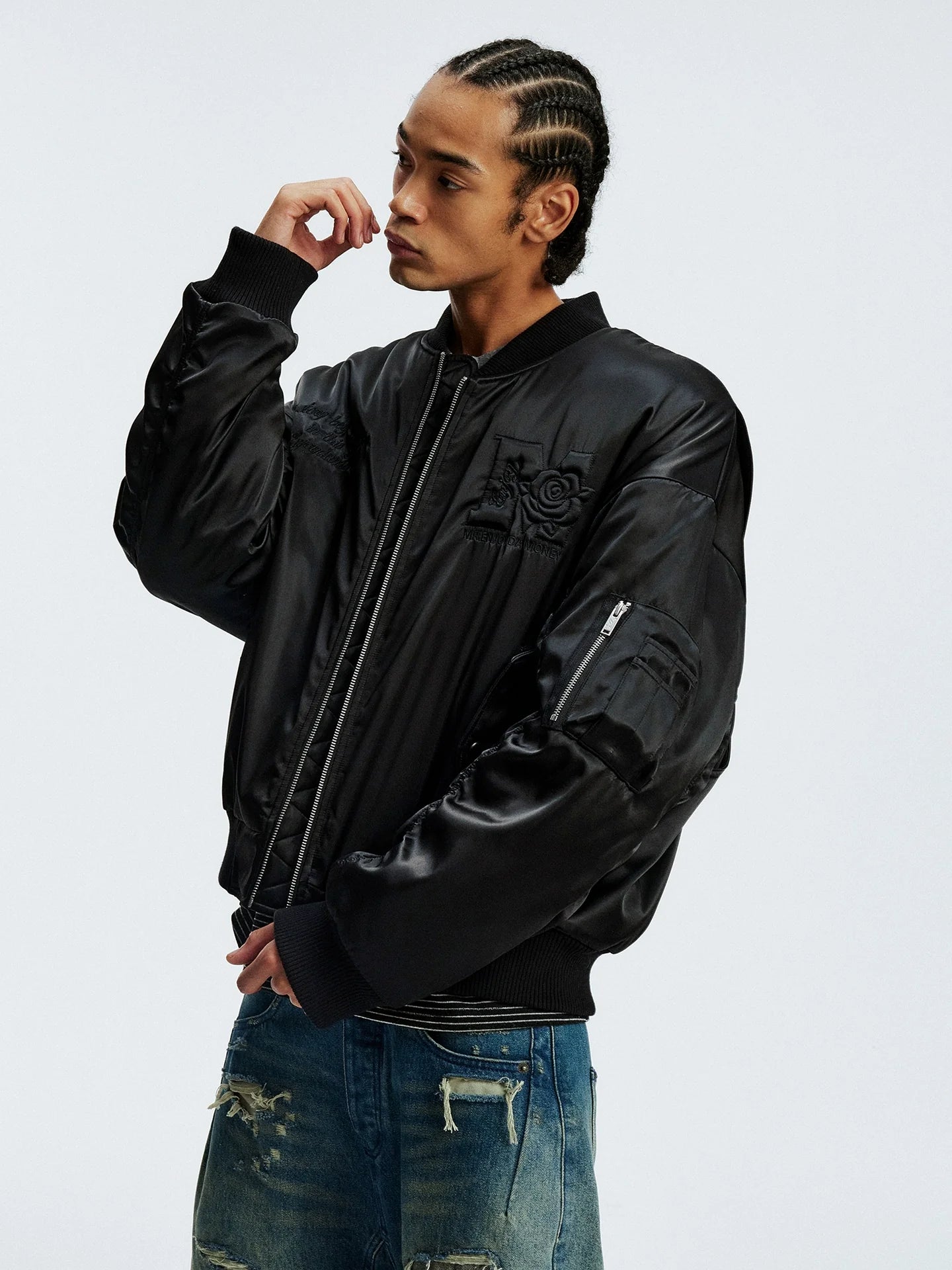 MEDM 3D Rose Foam MA-1 Bomber Jacket