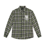 MEDM Green Pearl Embroidery Plaid Long Sleeve Shirt