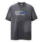 F2CE Aged Mud Dye Printed Slogan Tee