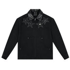 MEDM Star Studded Leather Patch Detroit Jacket